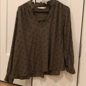 Zara Swiss Dot Blouse